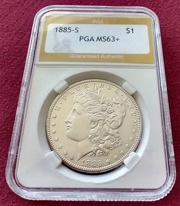 lot 72 image: 1885-S Morgan Dollar PGA MS63 - Nice Coin
