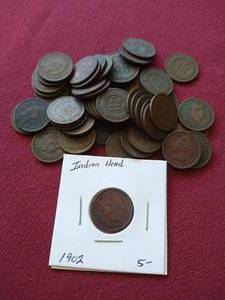 lot 76 image: (51) Indian Pennies