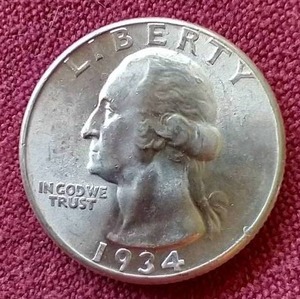 lot 80 image: Gorgeous Uncirculated 1934-D Washington Quarter - Wow