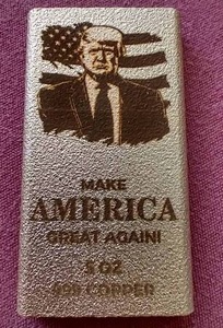 lot 89 image: Donald Trump 5 oz Copper Bar