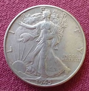 lot 91 image: 1945 Walking Liberty Half Dollar