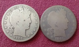 lot 102 image: (2) Barber Half Dollars