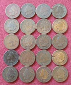 lot 111 image: (20) Indian Pennies - All 1800s