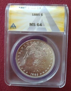 lot 117 image: 1885 Morgan Dollar - ANACS MS64