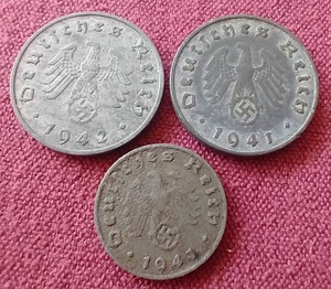 lot 119 image: (3) WW2 German Third Reich Coins