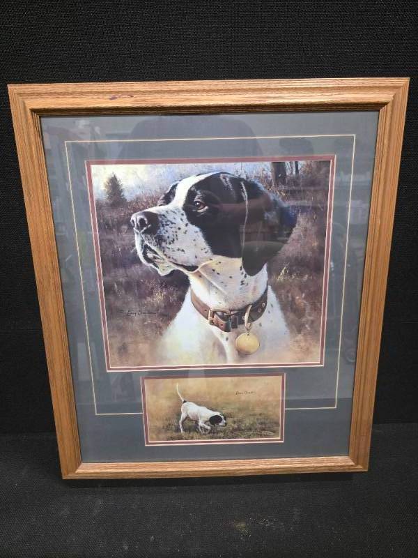 lot 2009 image: Framed Dog Artwork