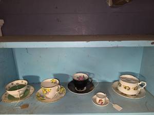 Collection of tea cups and saucers