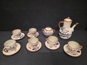 lot 2030 image: Vintage Mexican Tonala Serving Set