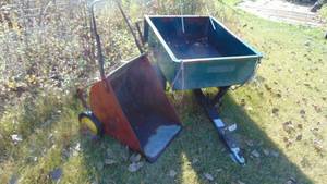 lot 19 image: Vintage Yard Cart and Agri Pull Behind Garden Cart