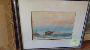lot 44 image: Beach Suite Watercolor By Suraprison, Signed and COA