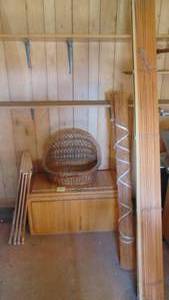 lot 48 image: Hand Crafted Chest, Drying Rack, Pet Bed and Binds