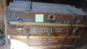 lot 53 image: Vintage Military Trunk