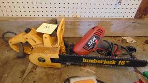 lot 58 image: Electric Wagner Chain Saw and Electric Drill.