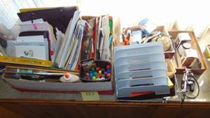 lot 121 image: Lot of Various Office Supplies, Markers, Cards and Misc