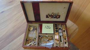 lot 126 image: Assorted Cuff Links, Tie Clips and Pins