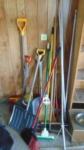 lot 145 image: Assorted Yard Tools, Including Roof Snow Rake