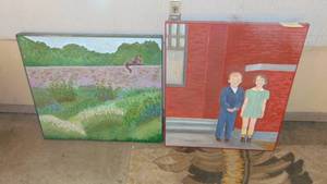 lot 147 image: 2-Large Printings on Canvas