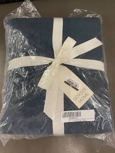 lot 16 image: Bokser Home French Linen & Cotton Duvet Cover Set KingCal King Baltic