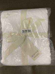 lot 36 image: BOKSER HOME Linen & Cotton Twin Duvet Cover and Sham Set