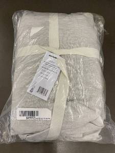 lot 53 image: 100 Percent French Linen Window Curtain Panels Set, 50x96 Inch
