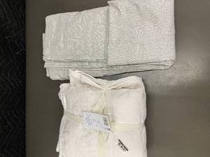 lot 68 image: Hearth & Hand Stripe Sheet Set and Linen King Sham