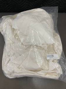 lot 69 image: French Linen Window Curtain Set - Cream - 5 Pieces
