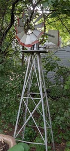 lot 96 image: BY - Outdoor Decorative Metal Windmill, 8-9ft Tall