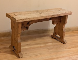 lot 103 image: ML - Rustic Wooden Bench with Surface Wear