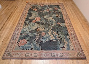 lot 114 image: BR - Wool Area Rug with Floral Pattern
