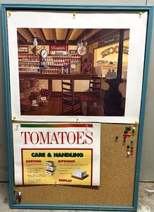 lot 178 image: Framed Cork Bulletin Board