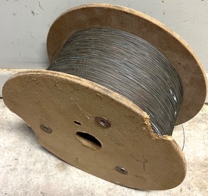 lot 185 image: Large Spool of Metal Wire on Wooden Reel