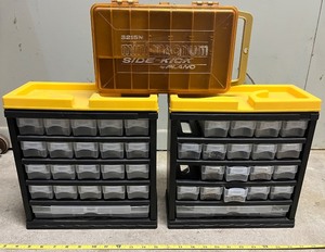 lot 189 image: Set of 2 Drawer Organizer Cabinets with Plano Mini Magnum Case
