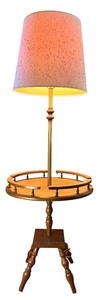 lot 34H image: LL - Vintage Wooden Floor Lamp with Integrated Tray Table