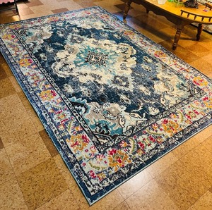 lot 61H image: LL - Safavieh Monaco Navy and Light Blue Area Rug 51 x 77