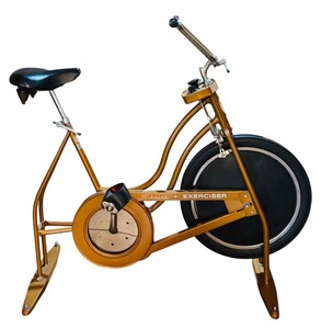 lot 79H image: LL - Vintage Schwinn Gold Exerciser Stationary Bike