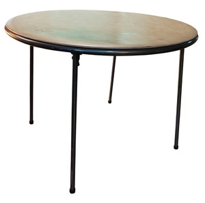 lot 129H image: LL - Vintage Costco Home Products Folding Round Table 39.5 Inch Diameter