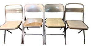 lot 144H image: LL - Set of 4 Vintage Durham Metal Folding Chairs