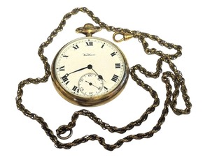 lot 8X image: K - Waltham Vintage Pocket Watch with Ornate Fob Chain