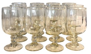lot 18X image: K - Set of 12 Vintage Glass Goblets