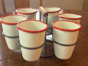 lot 20X image: LR - Hearth and Hand with Magnolia 7pc 17oz Enamelware Drink Caddy Set
