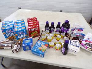 lot 14 image: Cookies, Crackers, Sausage, Jelly recently expired product