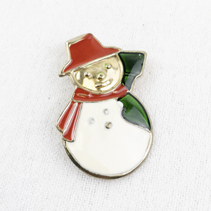 lot 41 image: Festive Snowman Holiday Enamel Pin Brooch