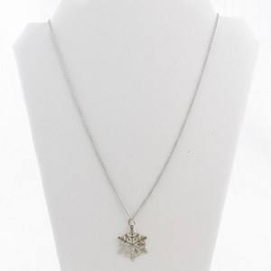 lot 61 image: Silver-Tone Snowflake Pendant Necklace