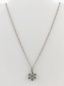 lot 64 image: Silver-Tone Necklace with Blue Stone Snowflake Pendant