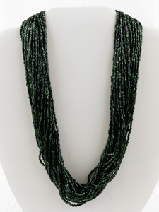 lot 68 image: Multi-Strand Dark Green Seed Bead Necklace