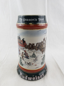 lot 87 image: 1991 Budweiser Collectors Series Stein The Seasons Best by Susan Sampson