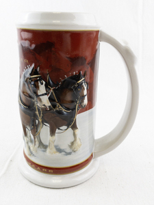 lot 87B image: 2004 Budweiser 25th Anniversary Holiday Beer Stein CS608