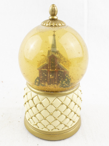 lot 94 image: Mr. Christmas Vallee Park Hill Musical Snow Globe with Church Scene