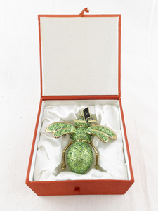 lot 96 image: Joan Rivers Green Bee Jeweled Ornament with Box
