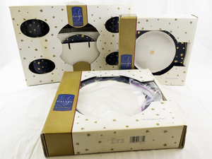 lot 130 image: Galaxy Holiday Stoneware Dinnerware Set with Star Pattern